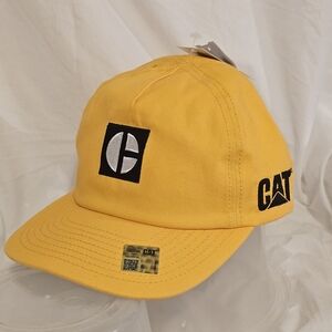 Youth Size Caterpiller Brand Baseball Cap Snapback Retro Logo NWT Yellow/Black